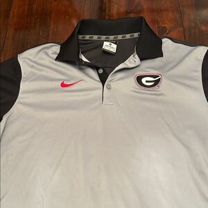 Nike Silver and Black Men's UGA Polo Shirt